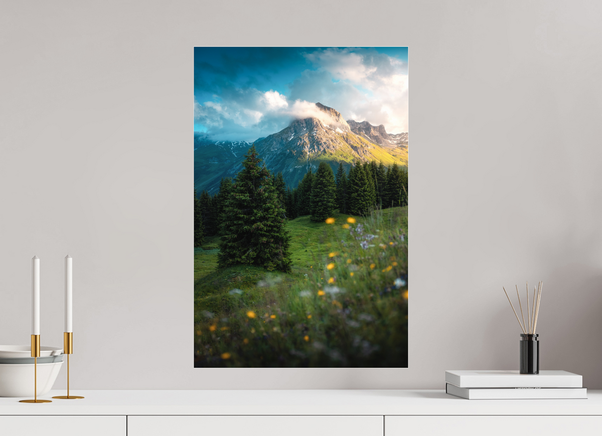 40 x 60 cm, Photo Print Under Acrylic Glass Omeshorn View, Lech Austria