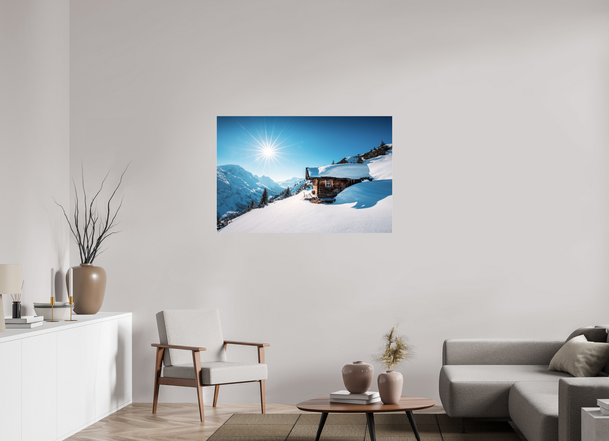 120 x 80 cm, Photo Print Under Acrylic Glass Zug Hütte, Alpine Refuge, Arlberg