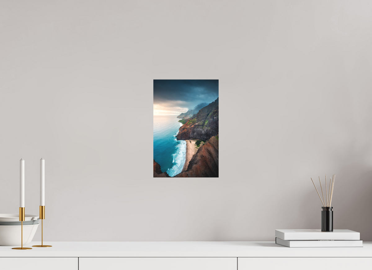20 x 30 cm, Papierprint ohne Rahmen Coastline Viewpoint, Kauai