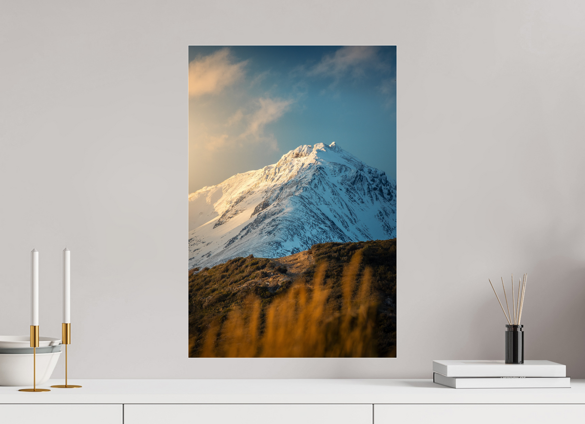 40 x 60 cm, Photo Print Under Acrylic Glass Sunlit Peaks, Ushuaia