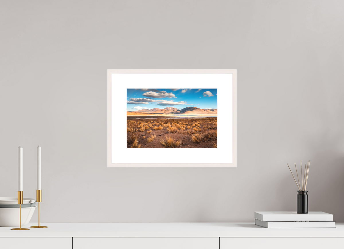 30 x 20 cm, Rahmen-Weiß Golden Light in the Atacama Desert
