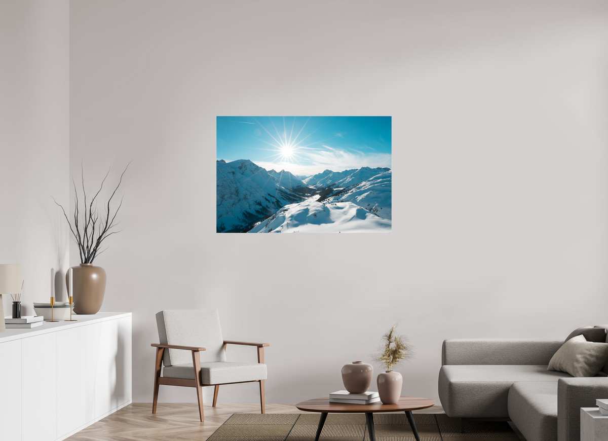 120 x 80 cm, Photo Print Under Acrylic Glass Winter Mood in the Zugertal, Lech