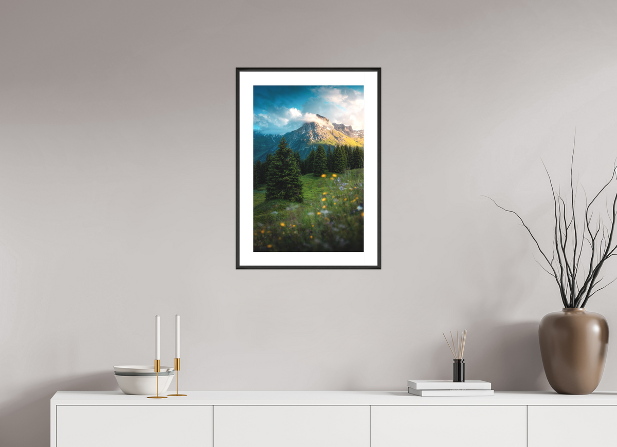 40 x 60 cm, Rahmen-Schwarz Omeshorn View, Lech Austria