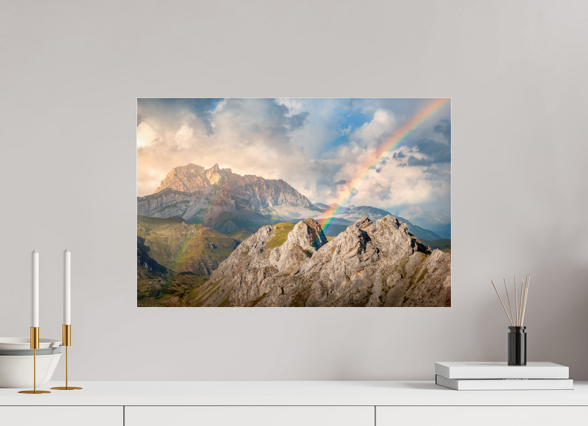 60 x 40 cm, Photo Print Under Acrylic Glass Rainbow over Rote Wand, Arlberg Alps