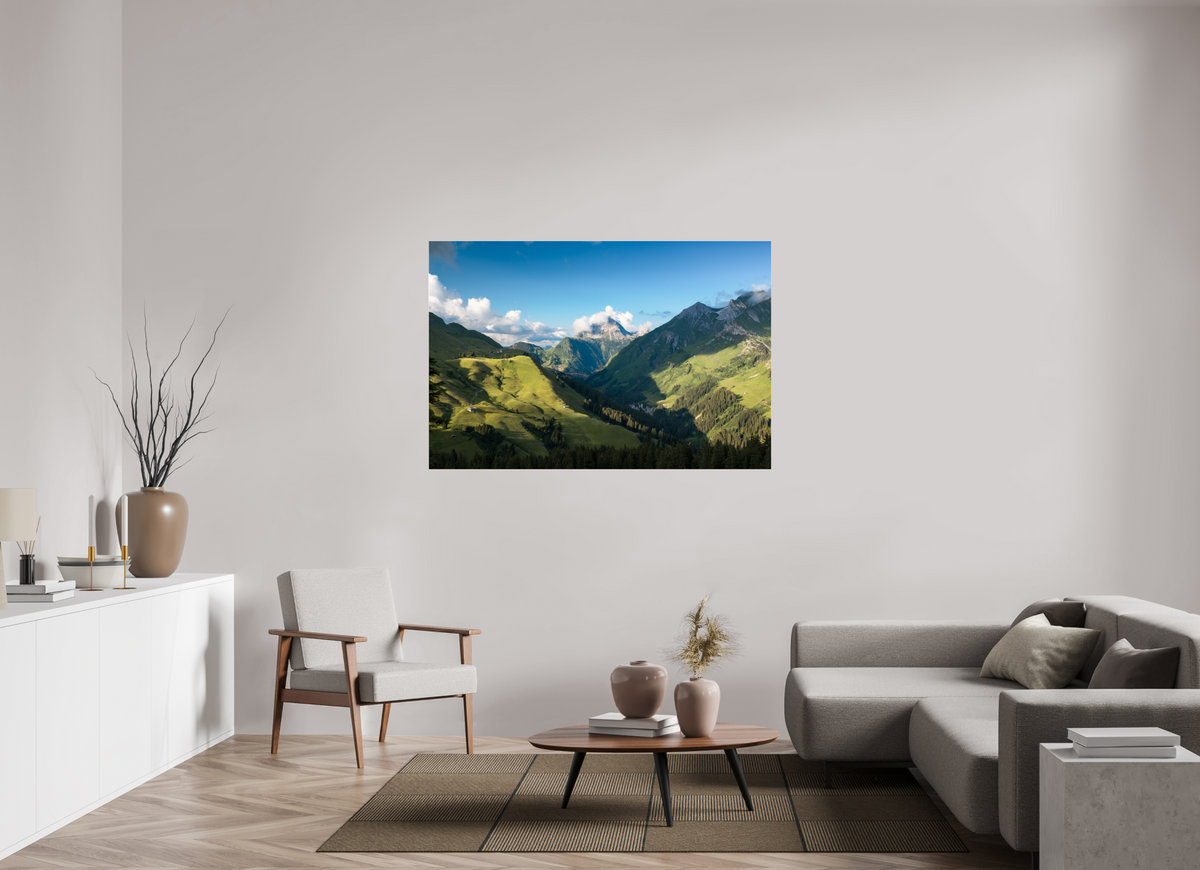 150 x 100 cm, Photo Print Under Acrylic Glass Valley View to the Biberkopf, Warth