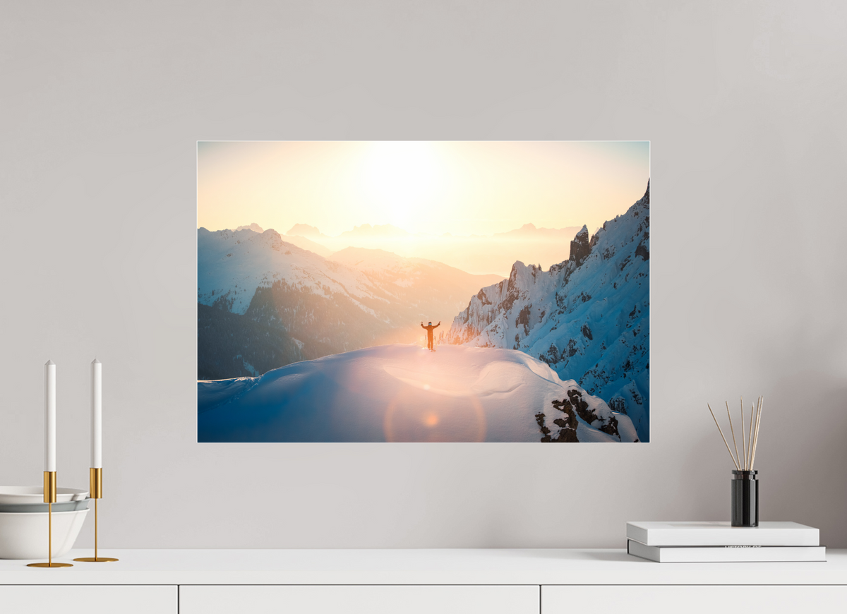 60 x 40 cm, Photo Print Under Acrylic Glass Sunset Summit, Zürs