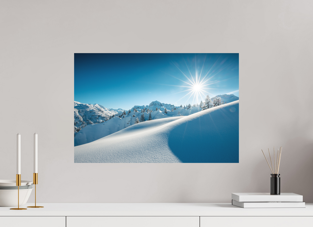 60 x 40 cm, Papierprint ohne Rahmen Morning Light Above Lech