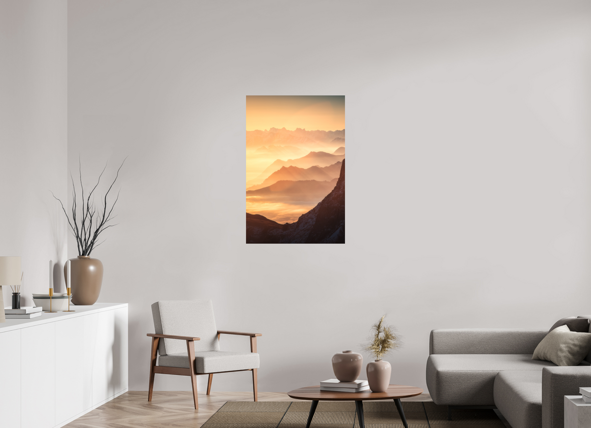 70 x 105 cm, Papierprint ohne Rahmen Säntis Ridge Silhouette, Switzerland