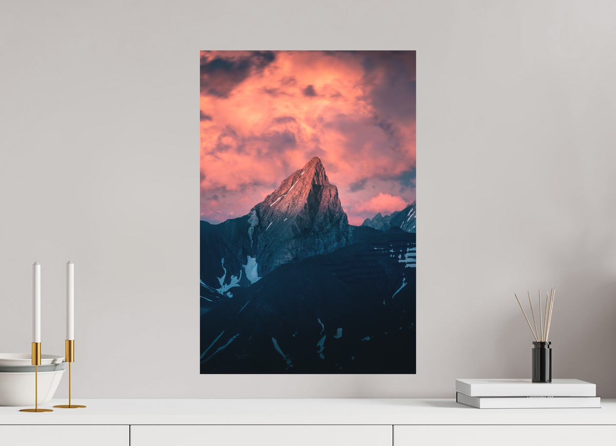 40 x 60 cm, Papierprint ohne Rahmen Roggspitze Sunset, Vorarlberg Austria