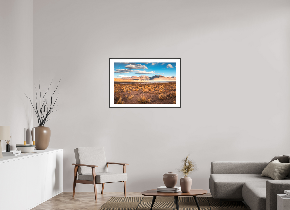 90 x 60 cm, Rahmen-Schwarz Golden Light in the Atacama Desert