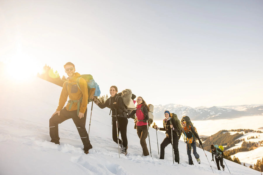 Community adventure, cheese fondue at sunset on the First above Fraxern, Vorarlberg