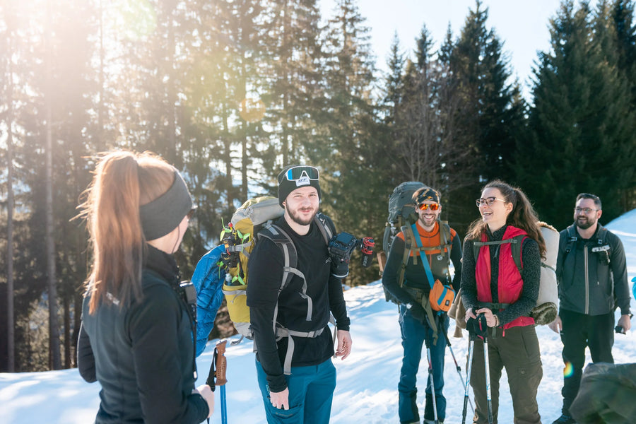 Community adventure, cheese fondue at sunset on the First above Fraxern, Vorarlberg