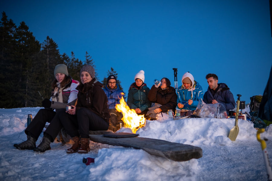 Community adventure, cheese fondue at sunset on the First above Fraxern, Vorarlberg