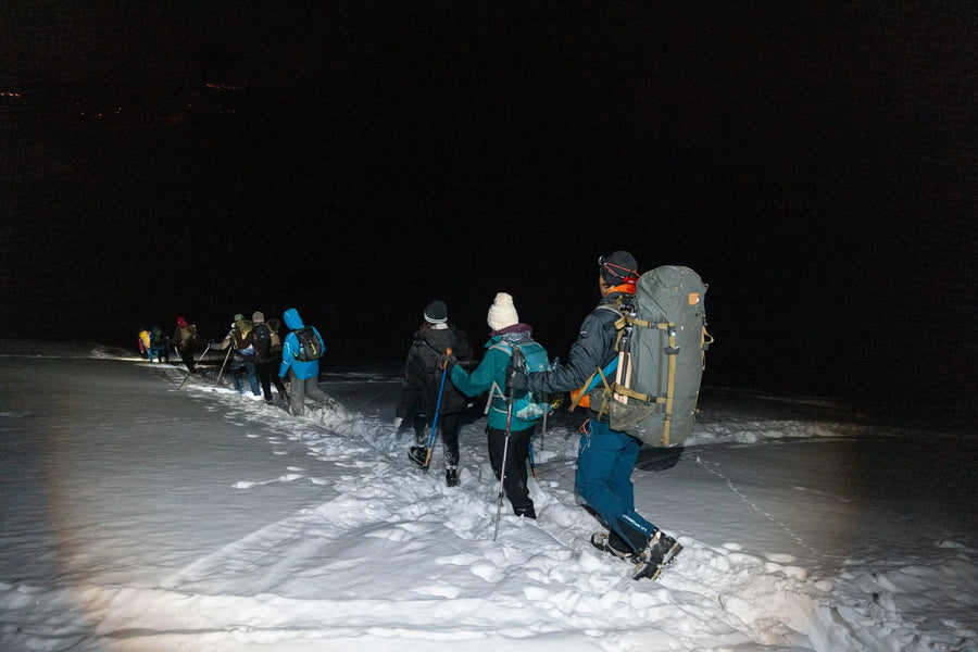 Community adventure, cheese fondue at sunset on the First above Fraxern, Vorarlberg