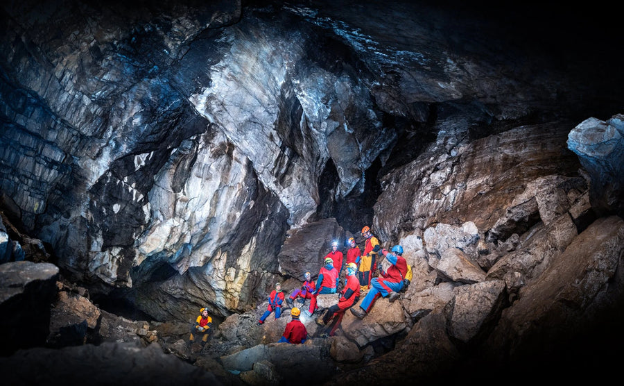 Community adventure, cave tour through the Schneckenloch in the Bregenzerwald, Vorarlberg