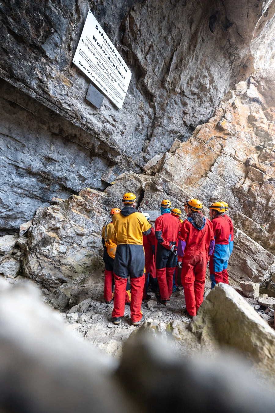 Community adventure, cave tour through the Schneckenloch in the Bregenzerwald, Vorarlberg