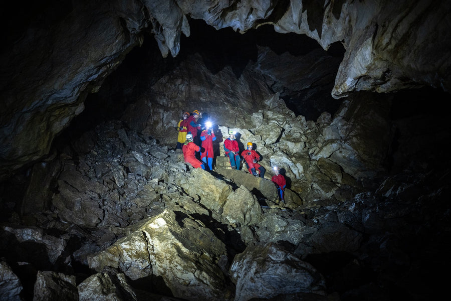 Community adventure, cave tour through the Schneckenloch in the Bregenzerwald, Vorarlberg