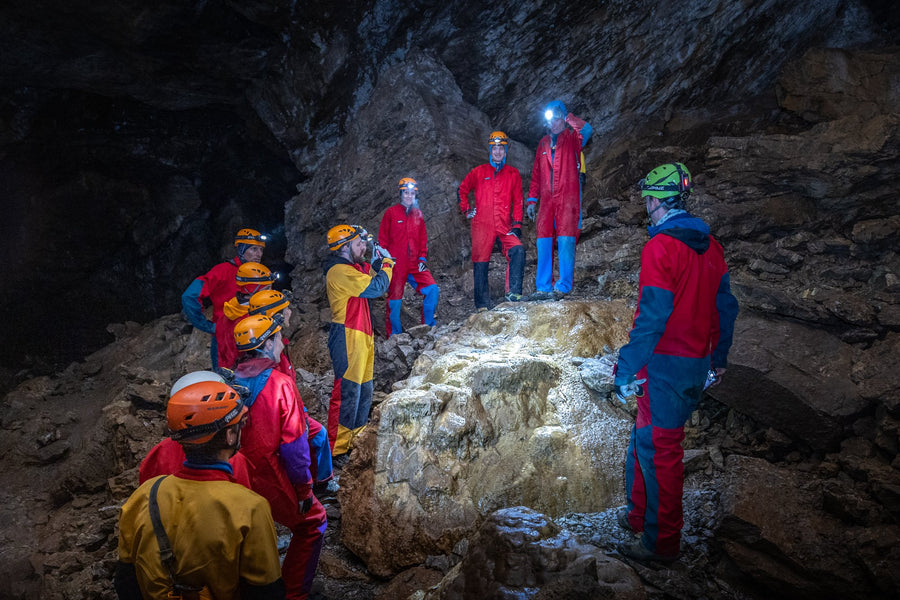 Community adventure, cave tour through the Schneckenloch in the Bregenzerwald, Vorarlberg