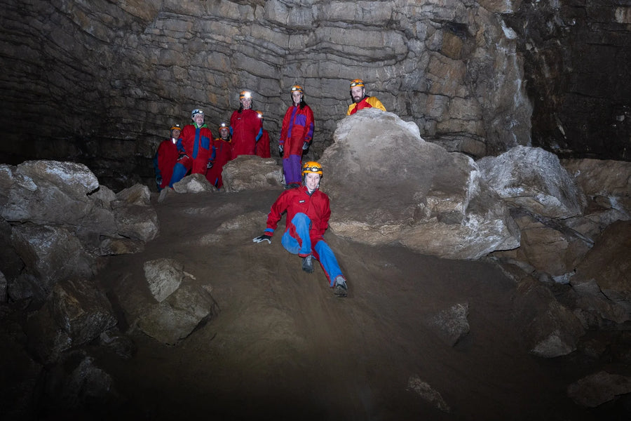 Community adventure, cave tour through the Schneckenloch in the Bregenzerwald, Vorarlberg