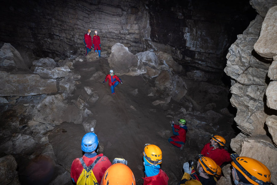 Community adventure, cave tour through the Schneckenloch in the Bregenzerwald, Vorarlberg