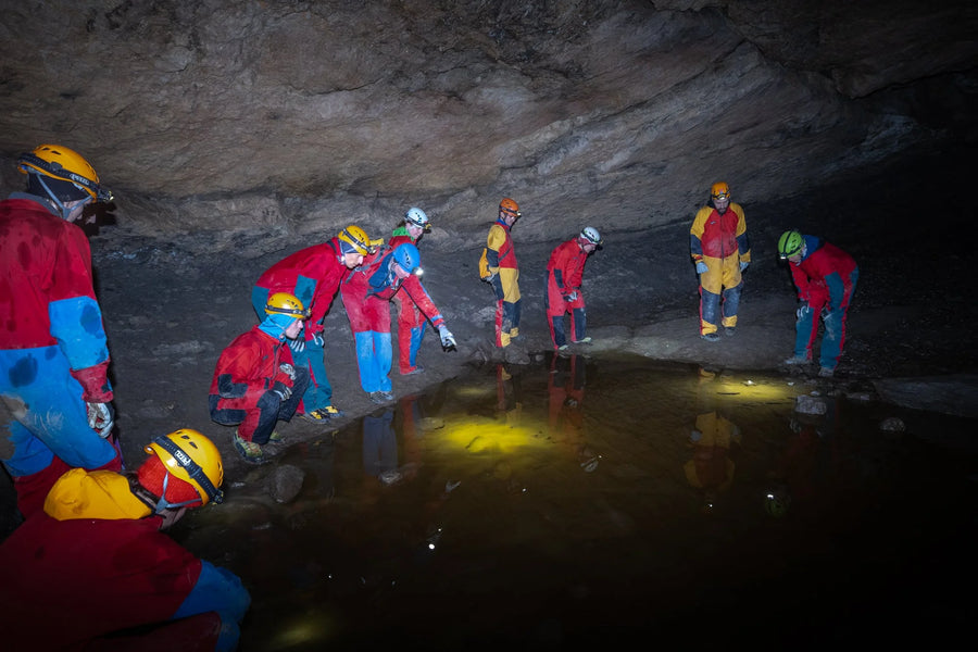 Community adventure, cave tour through the Schneckenloch in the Bregenzerwald, Vorarlberg