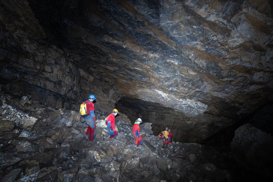 Community adventure, cave tour through the Schneckenloch in the Bregenzerwald, Vorarlberg