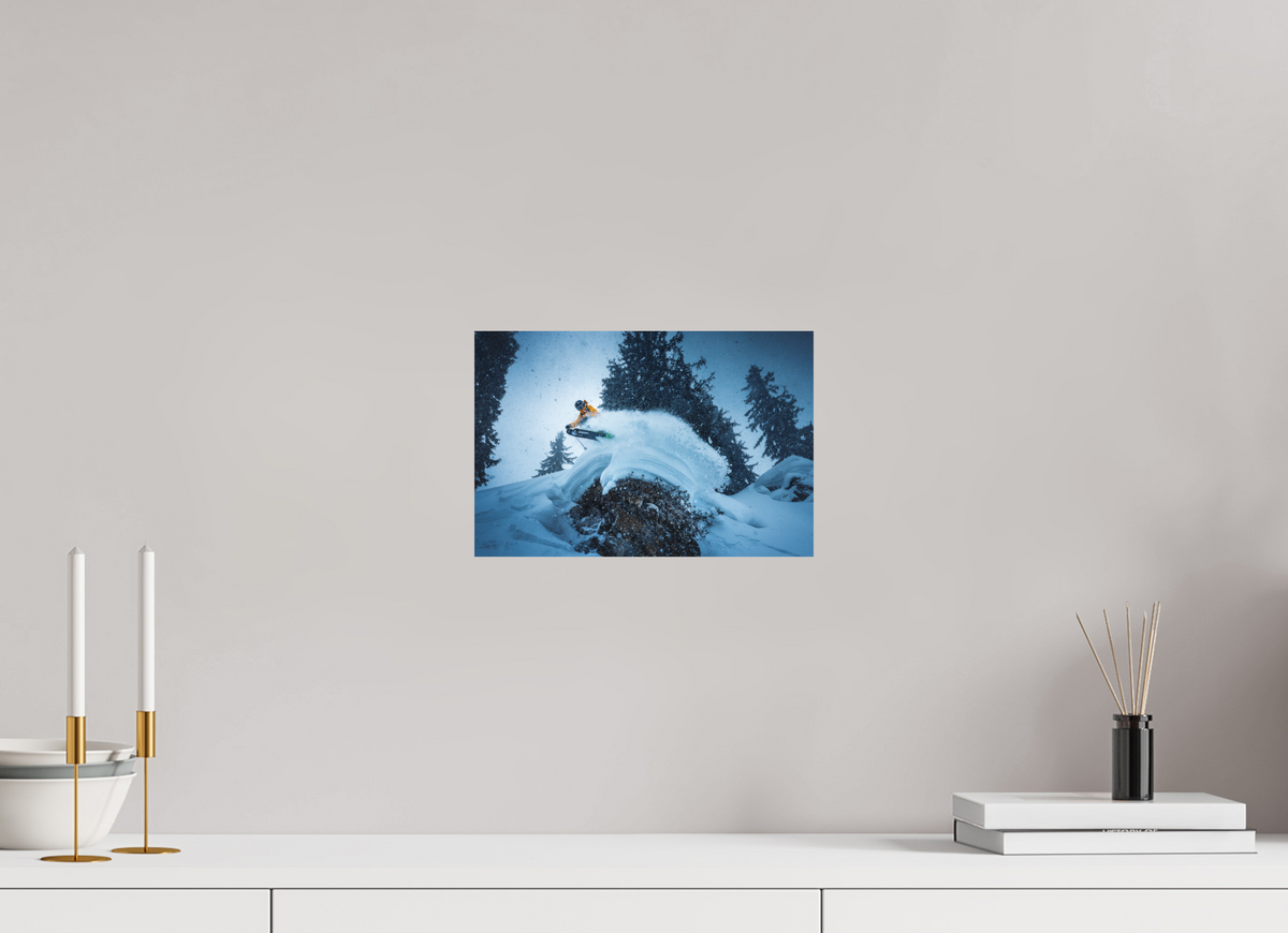 30 x 20 cm, Papierprint ohne Rahmen Freeride Jump, Sonnenkopf