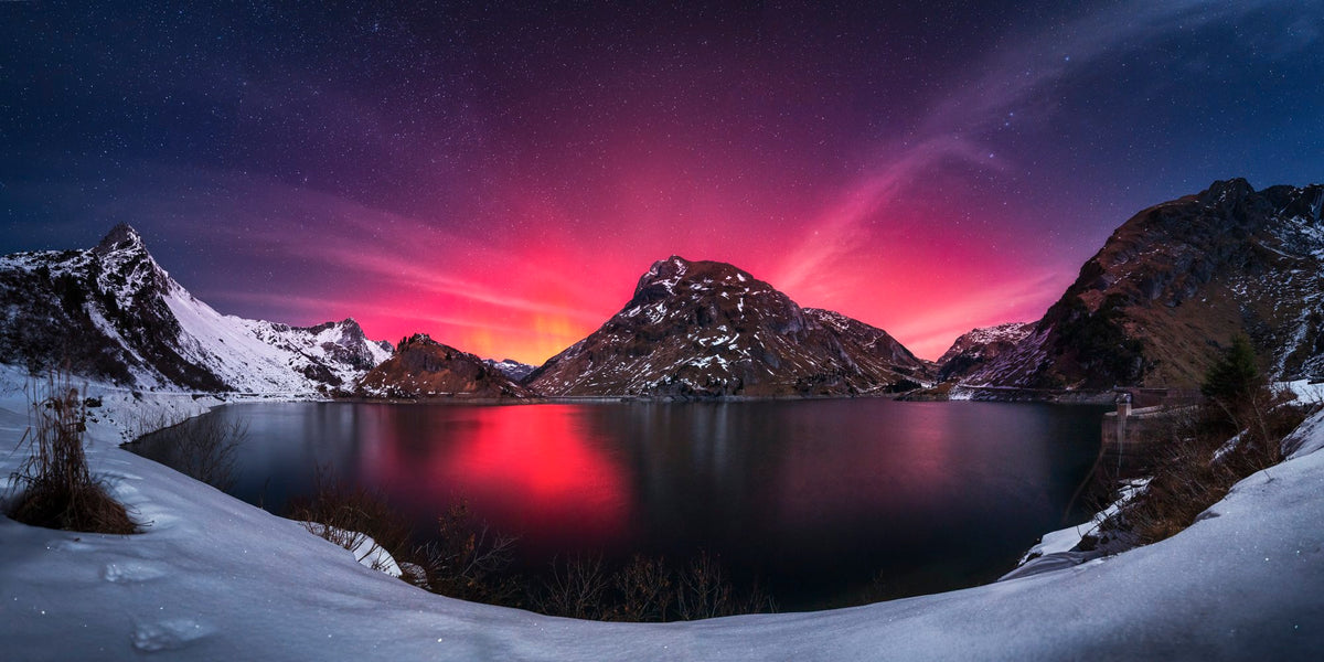 Photo Northern Lights over the Spullersee, Arlberg