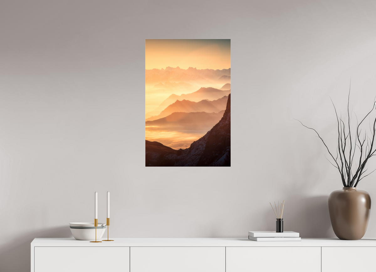 50 x 75 cm, Photo Print Under Acrylic Glass Säntis Ridge Silhouette, Switzerland