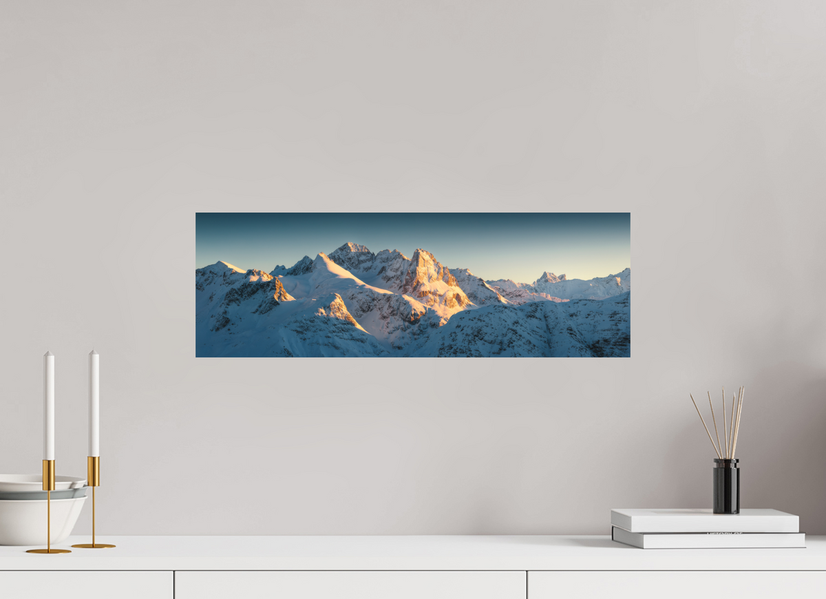 60 x 20 cm, Papierprint ohne Rahmen Roggalspitze Sunset, Arlberg Austria