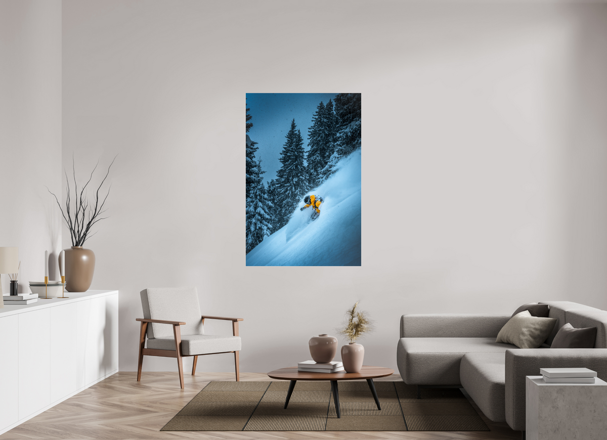 100 x 150 cm, Photo Print Under Acrylic Glass Powder Turn at the Sonnenkopf, Klostertal