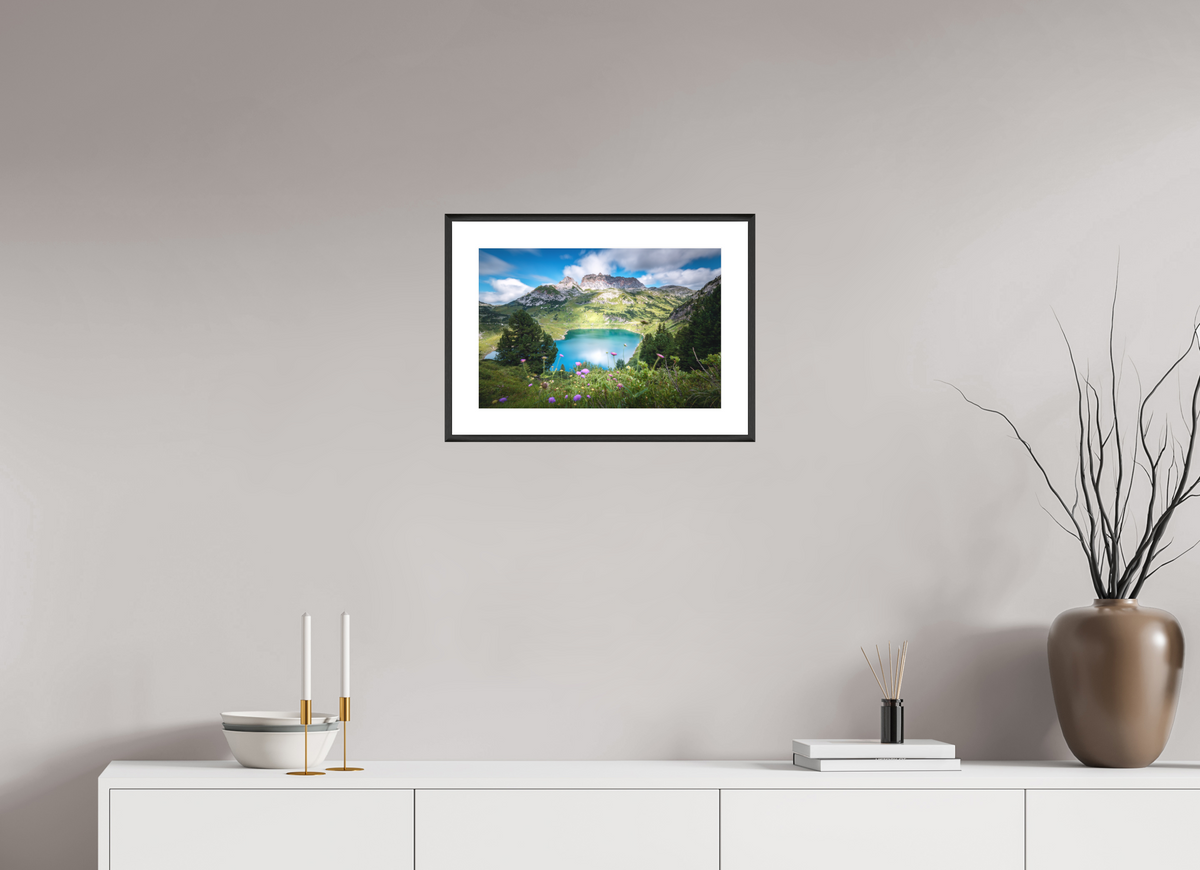 45 x 30 cm, Rahmen-Schwarz Formarinsee and Rote Wand, Vorarlberg