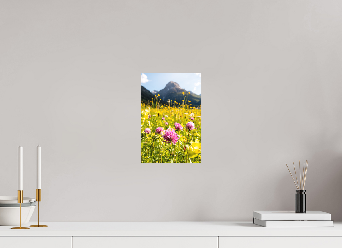 20 x 30 cm, Papierprint ohne Rahmen Wildflower Meadow Below the Peak