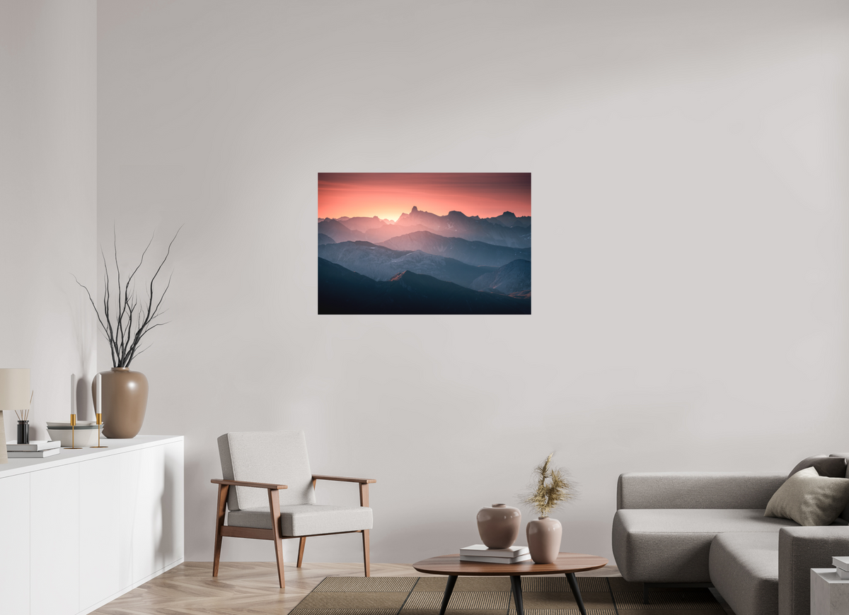 105 x 70 cm, Papierprint ohne Rahmen Mountain Layers Below the Mohnenfluh, Lech