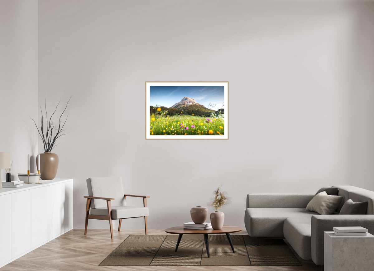 105 x 70 cm, Rahmen-Holzoptik Omeshorn, Lech Alps