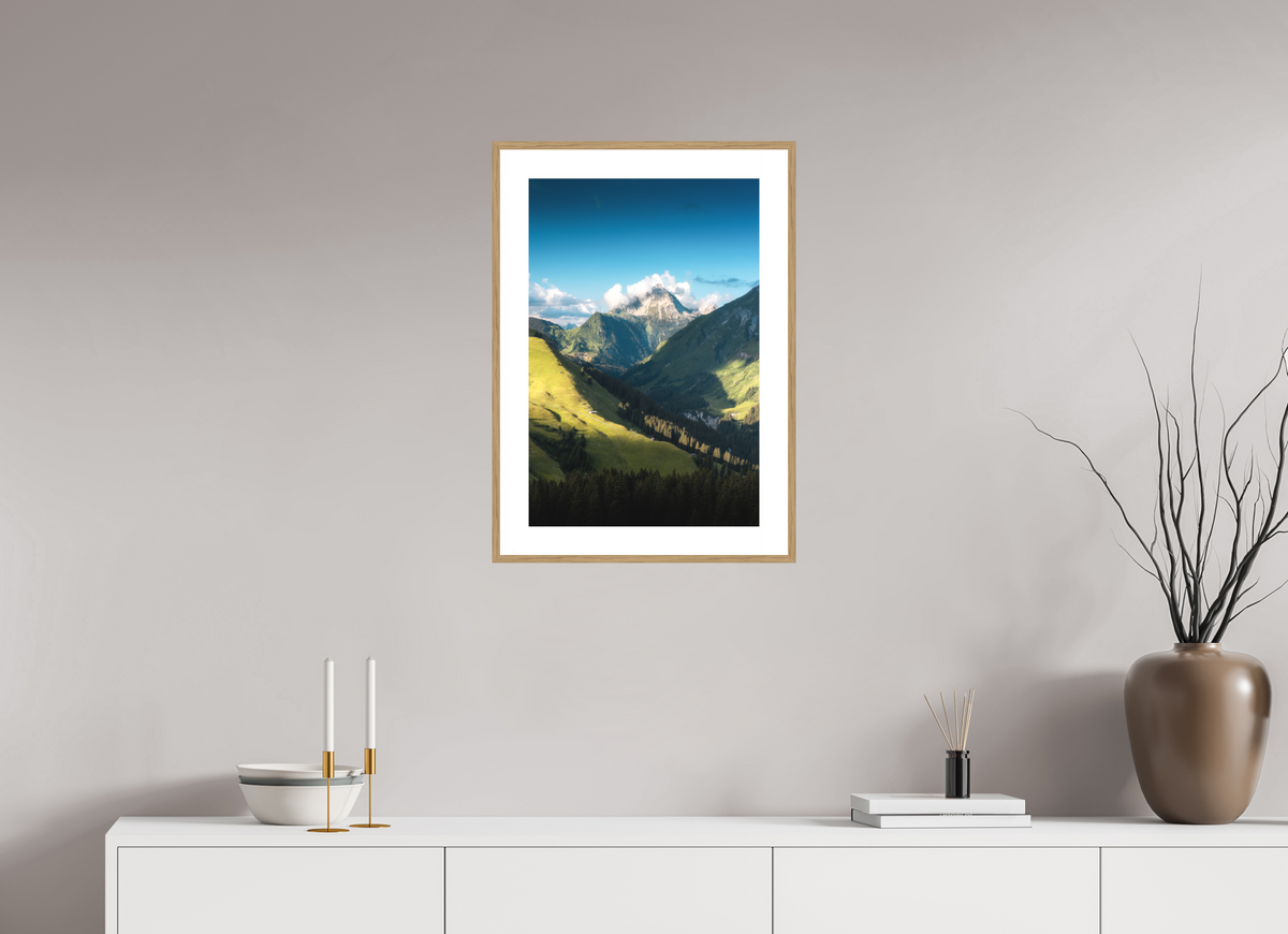 40 x 60 cm, Rahmen-Holzoptik Biberkopf Valley, Warth