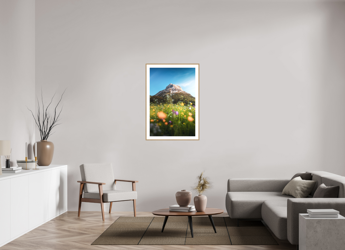 70 x 105 cm, Rahmen-Holzoptik Omeshorn in the Sunset Glow, Lech