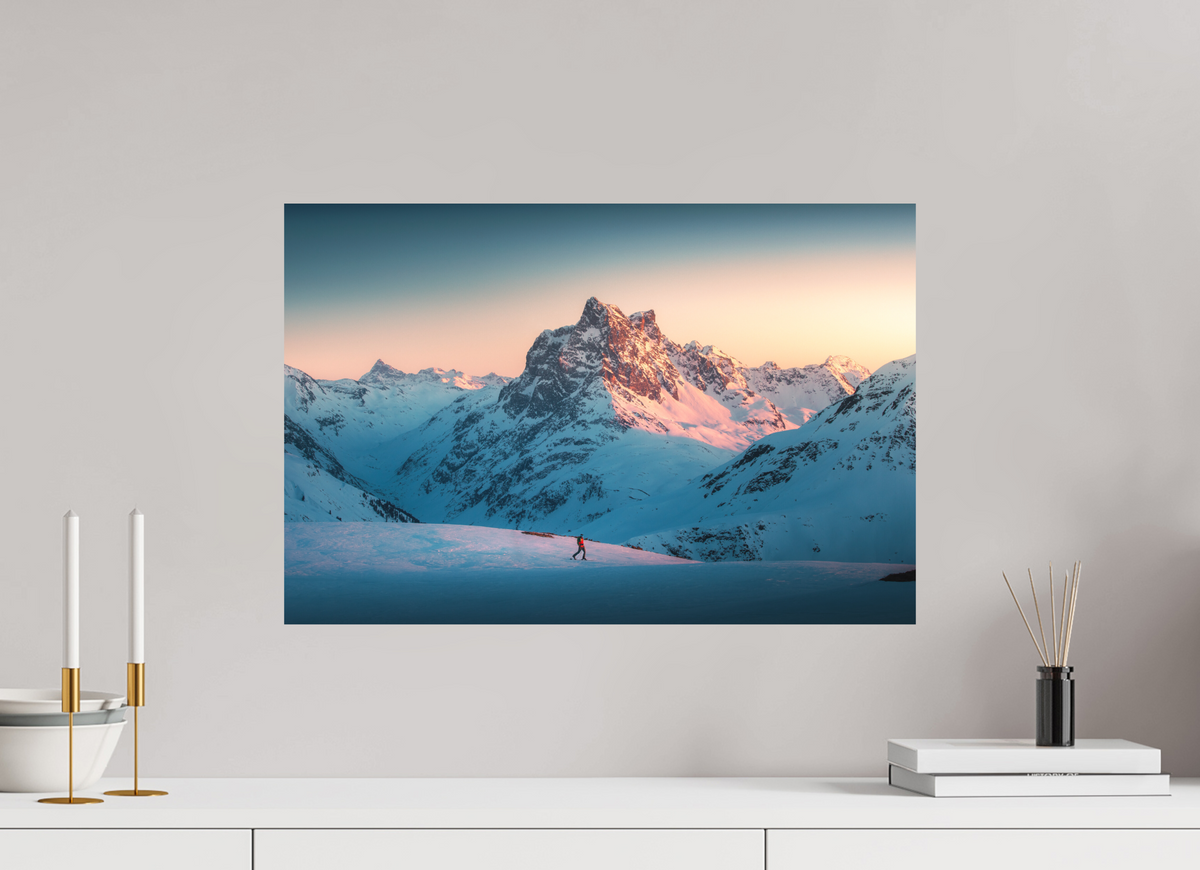 60 x 40 cm, Papierprint ohne Rahmen Pateriol Alpenglow, Austria Alps