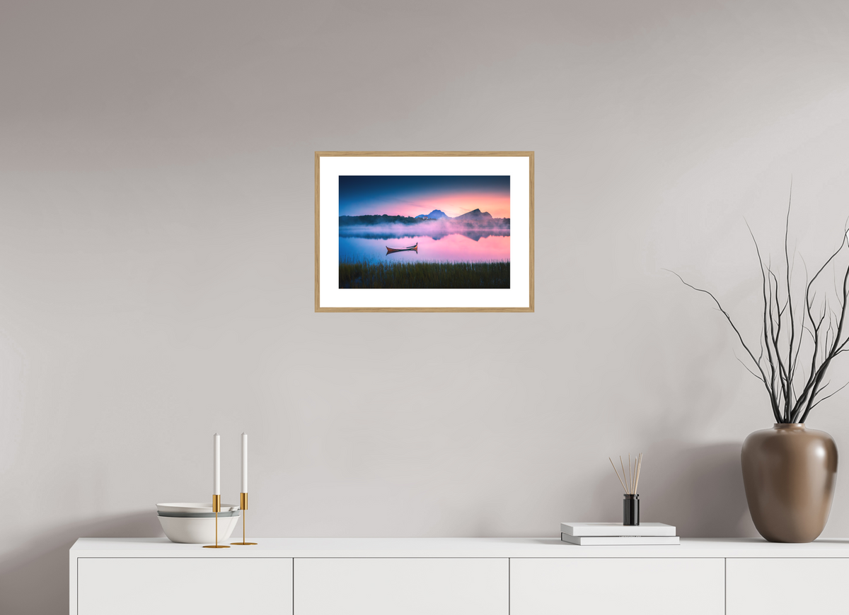 45 x 30 cm, Rahmen-Holzoptik Evening Mood, Lofoten
