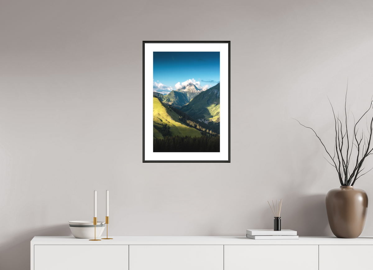 40 x 60 cm, Rahmen-Schwarz Biberkopf Valley, Warth
