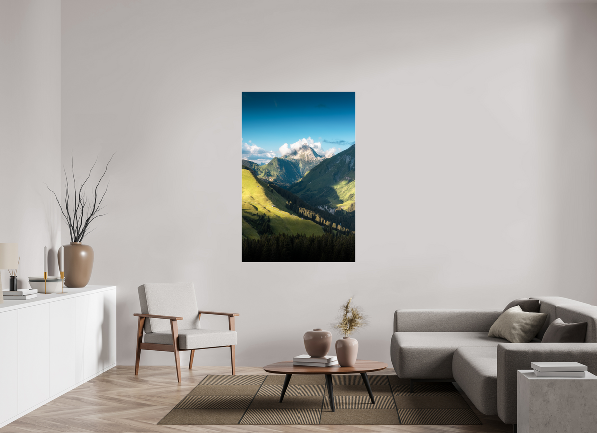 100 x 150 cm, Photo Print Under Acrylic Glass Biberkopf Valley, Warth