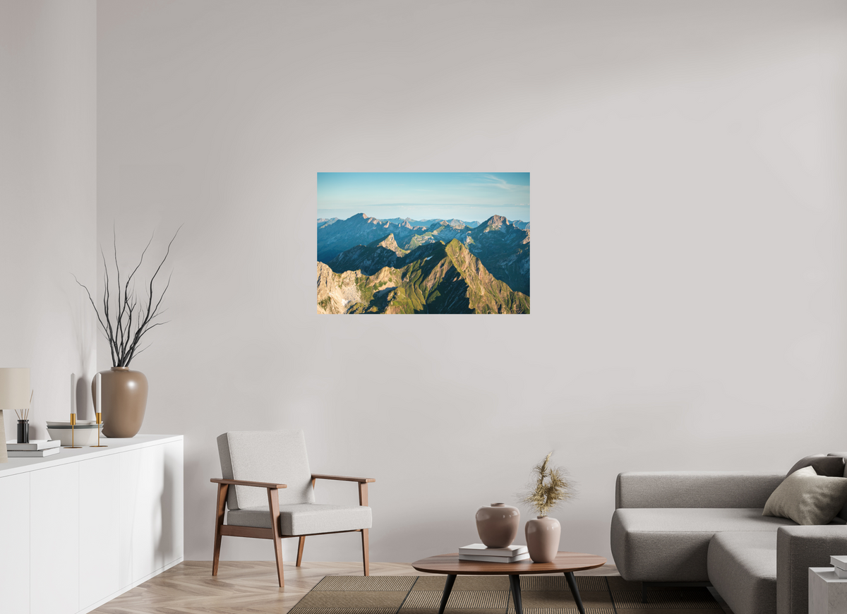 105 x 70 cm, Papierprint ohne Rahmen Mohnenfluh Morning Light, Lech Austria
