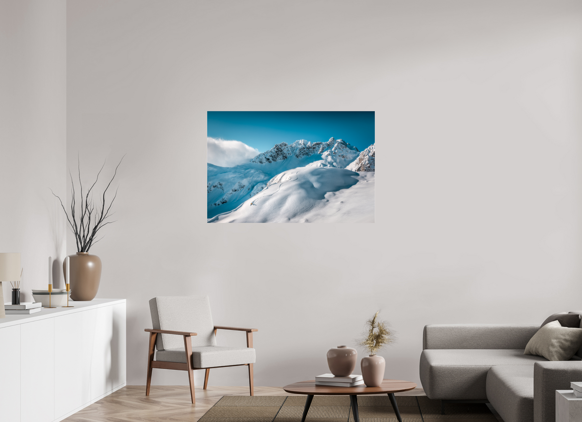 120 x 80 cm, Photo Print Under Acrylic Glass Freeride Curves, Lech Zürs