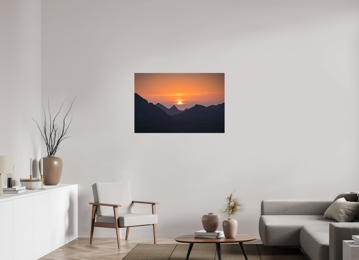 105 x 70 cm, Papierprint ohne Rahmen Portlerhorn Sunrise, Vorarlberg