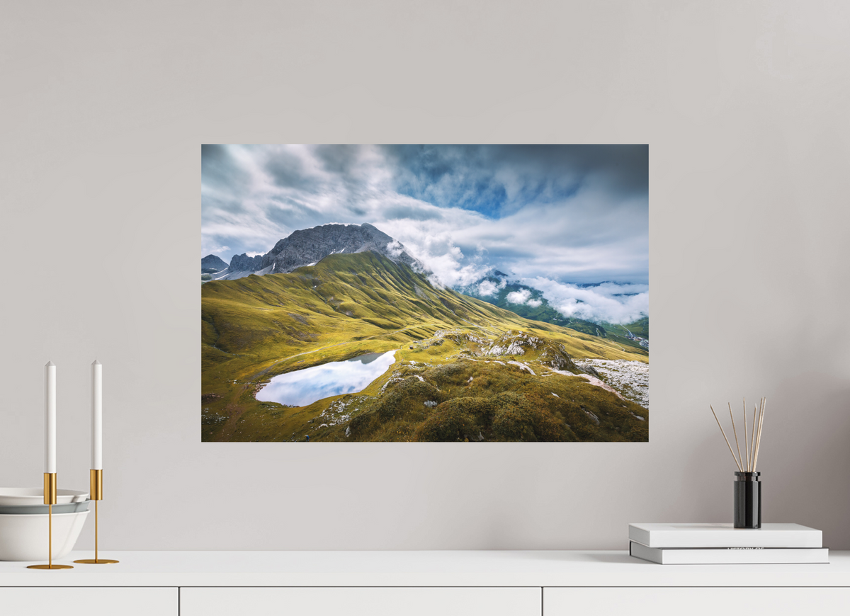 60 x 40 cm, Papierprint ohne Rahmen Monzabonsee Above Zürs