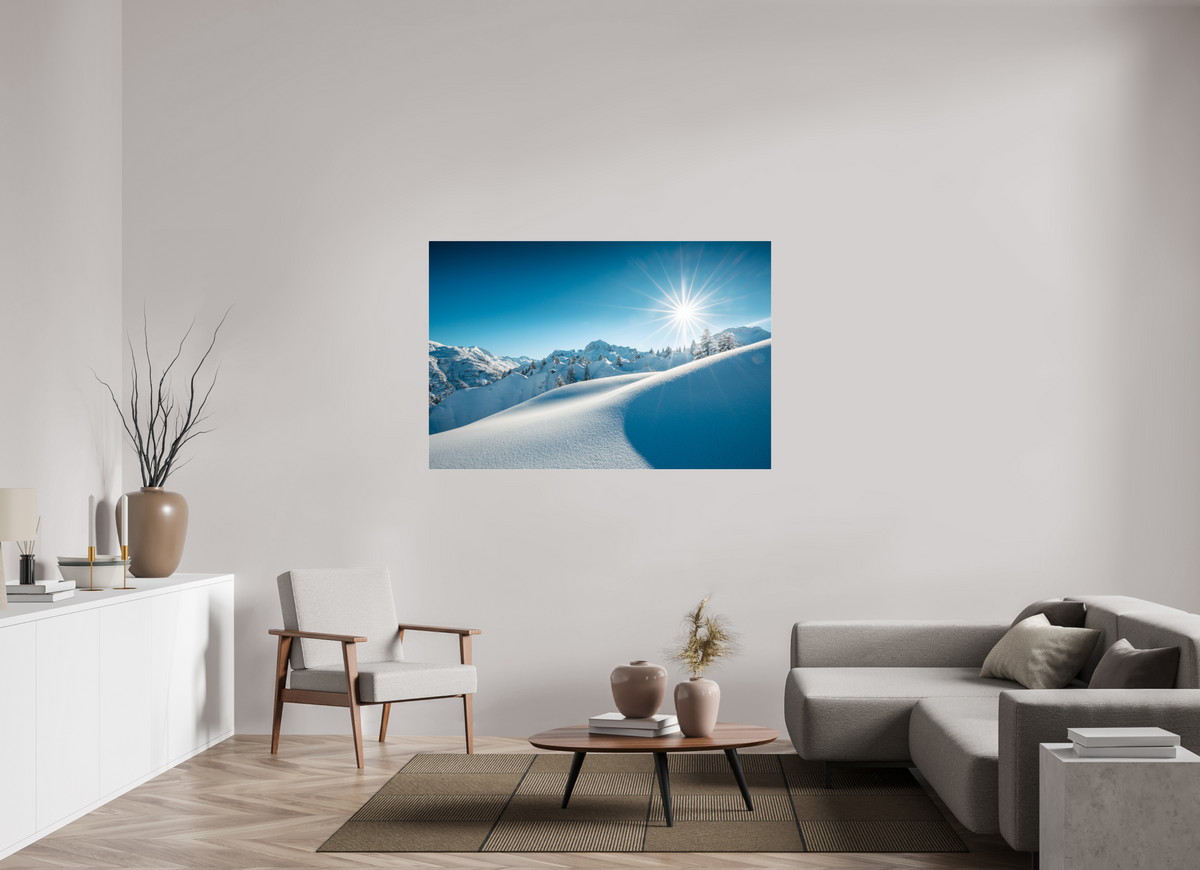 150 x 100 cm, Photo Print Under Acrylic Glass Morning Light Above Lech