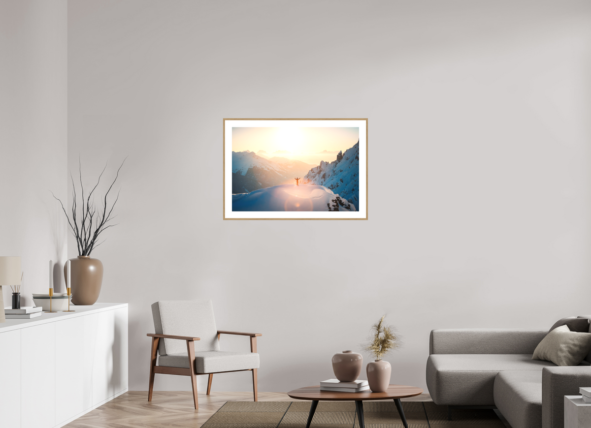90 x 60 cm, Rahmen-Holzoptik Sunset Summit, Zürs