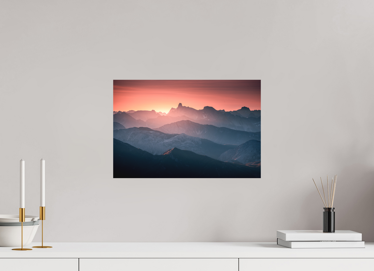 45 x 30 cm, Papierprint ohne Rahmen Mountain Layers Below the Mohnenfluh, Lech