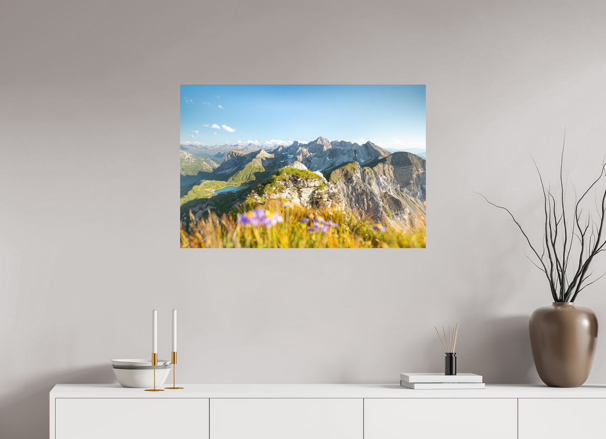 90 x 60 cm, Papierprint ohne Rahmen Omeshorn Summer Hike, Austria Arlberg