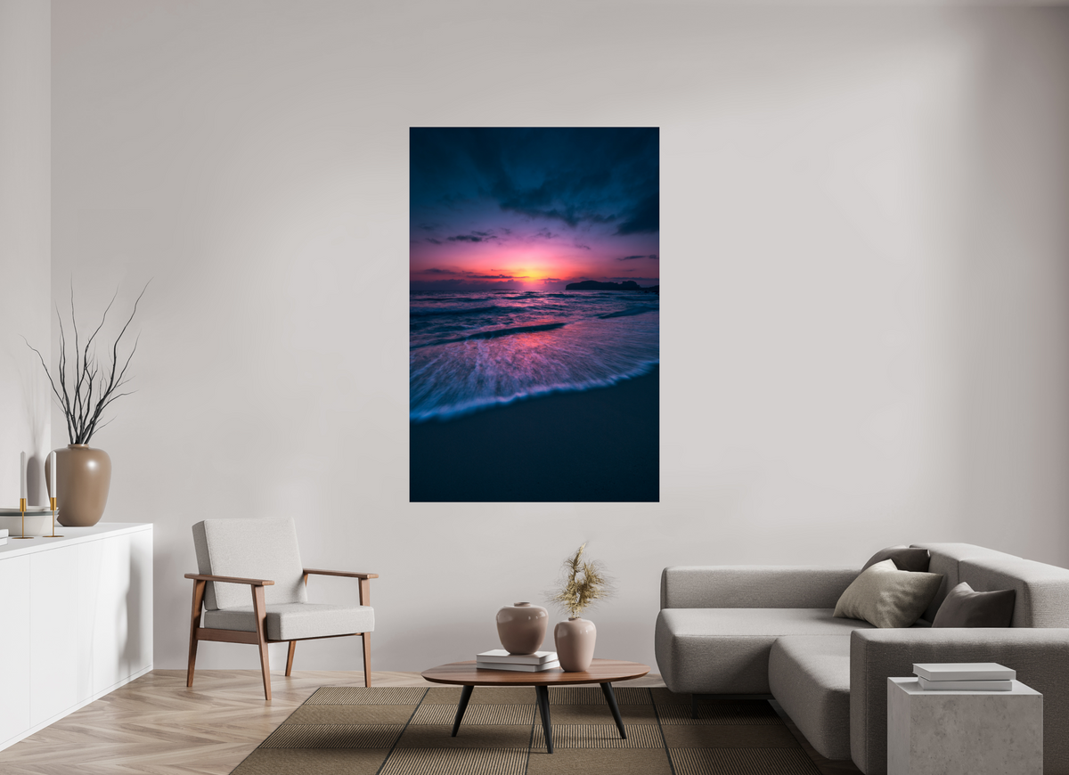 120 x 180 cm, Photo Print Under Acrylic Glass Falassarna Evening, Crete Beach